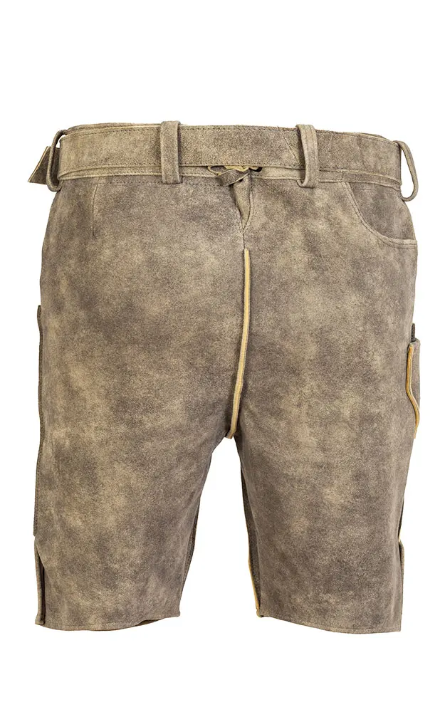 Lederhose Karl mit Gürtel, sandstein antik