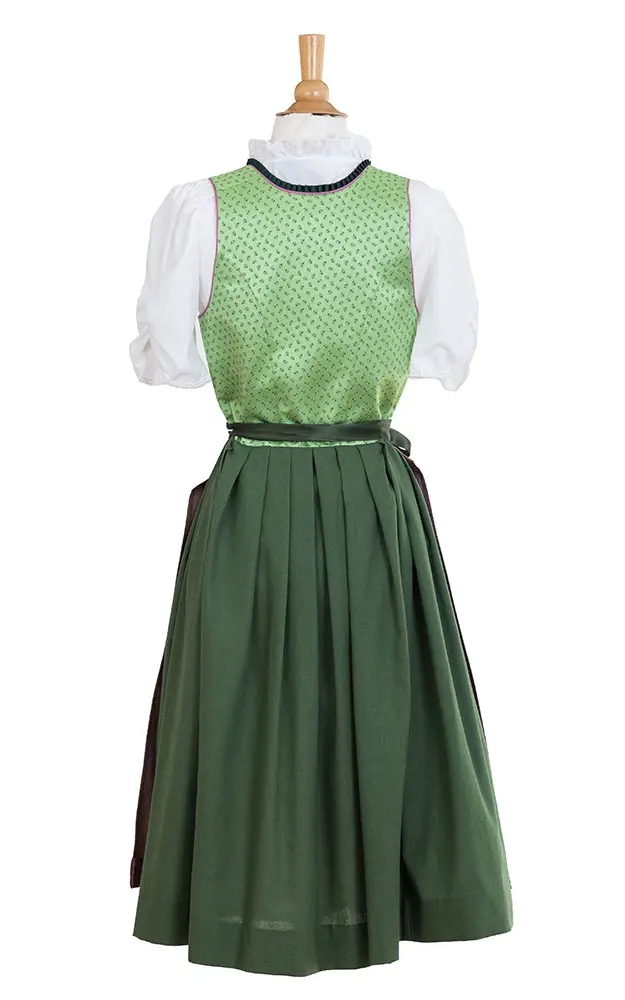 Blusendirndl Glottertal /E apfelgrün, mit Schürze