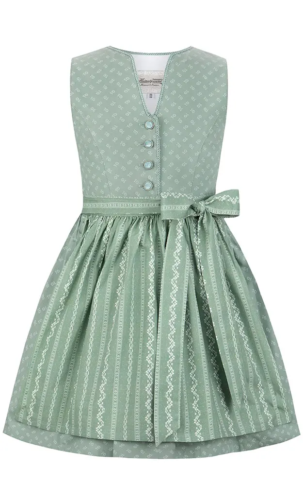 Kinderdirndl Lena mit Schürze, salbeigrün