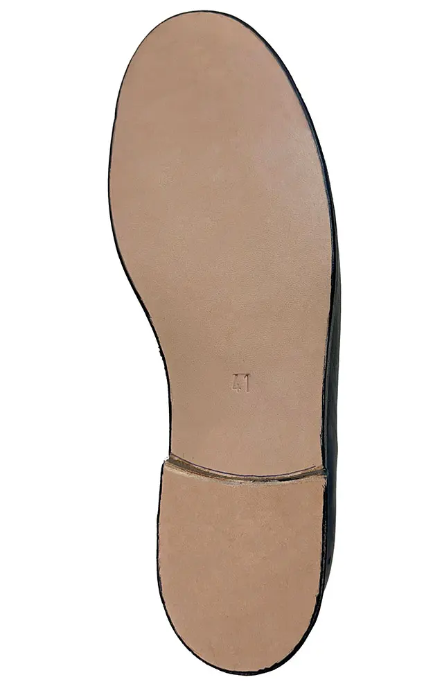 Haferlschuhe Gauplattler, schwarz Ledersohle