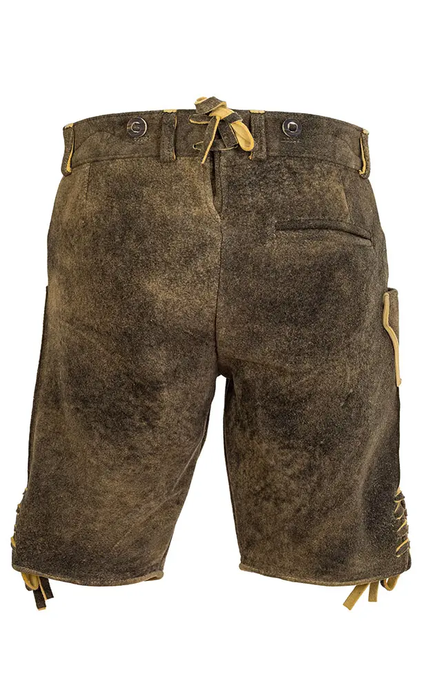 Hirschlederhose Ludwig ohne Träger, stein antik
