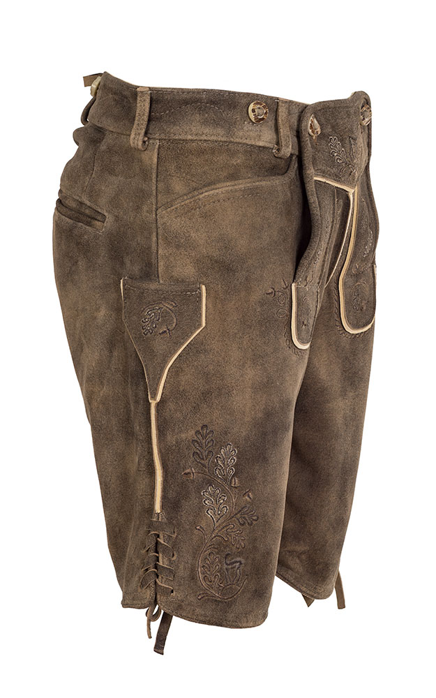 Lederhose Franz ohne Träger, espresso/braun