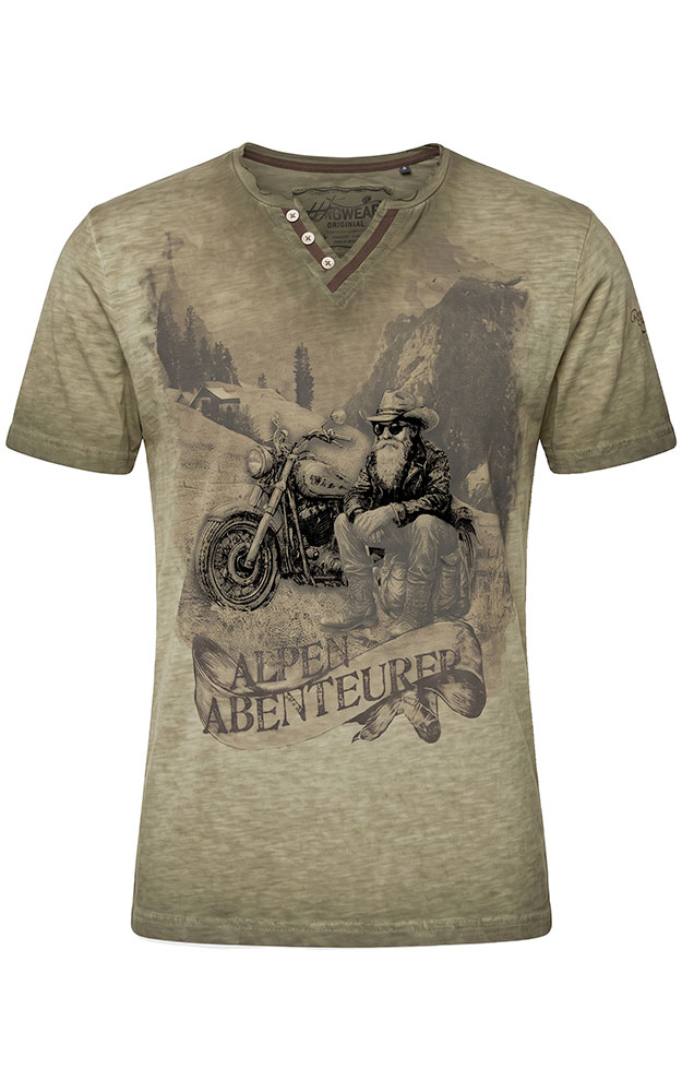 T-Shirt Biker, oliv