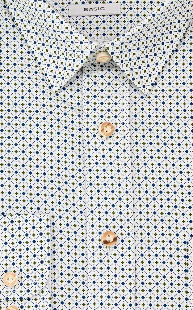 Hemd HE 8103, weiß/blau/grün