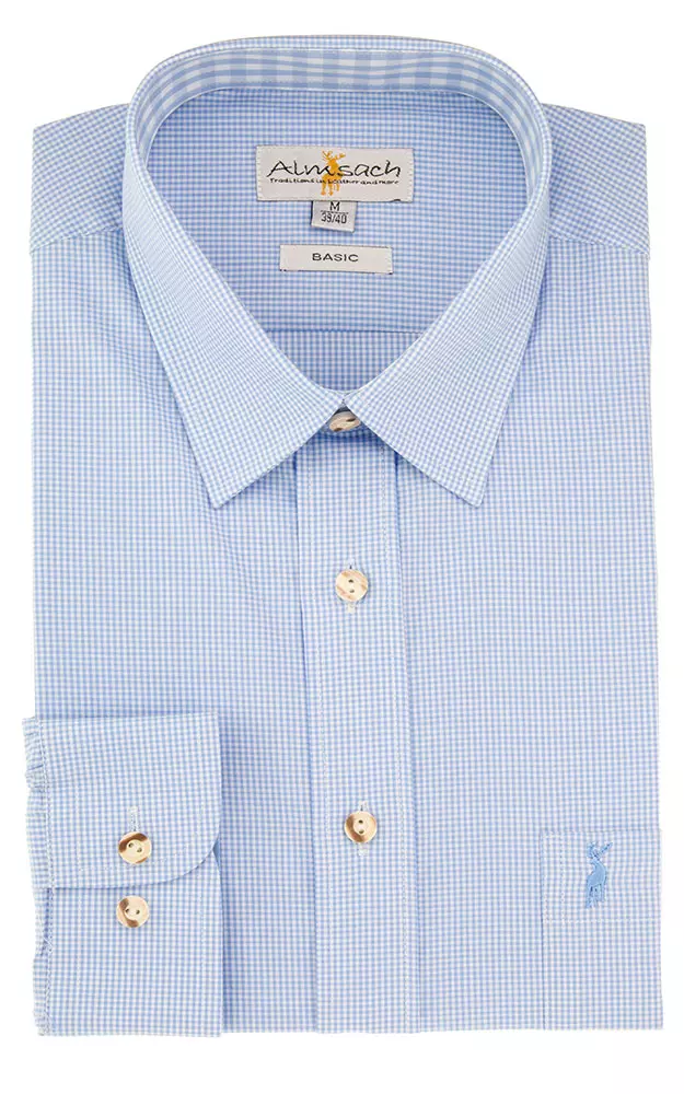Hemd Rainer, # hellblau/weiß