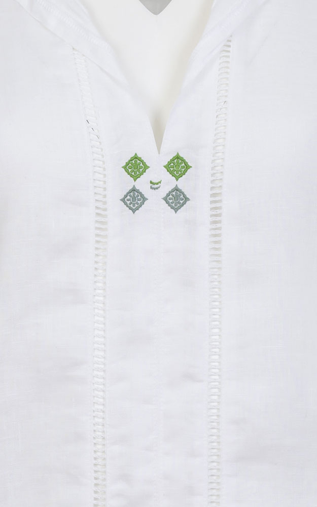 Blusenshirt Ida, weiß Stick grün