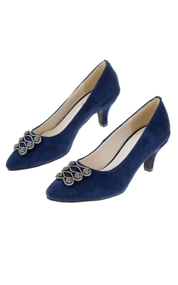 Velours-Schuhe 3007800017, dunkelblau