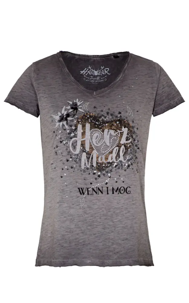Damen-Shirt Herz Madl, grau
