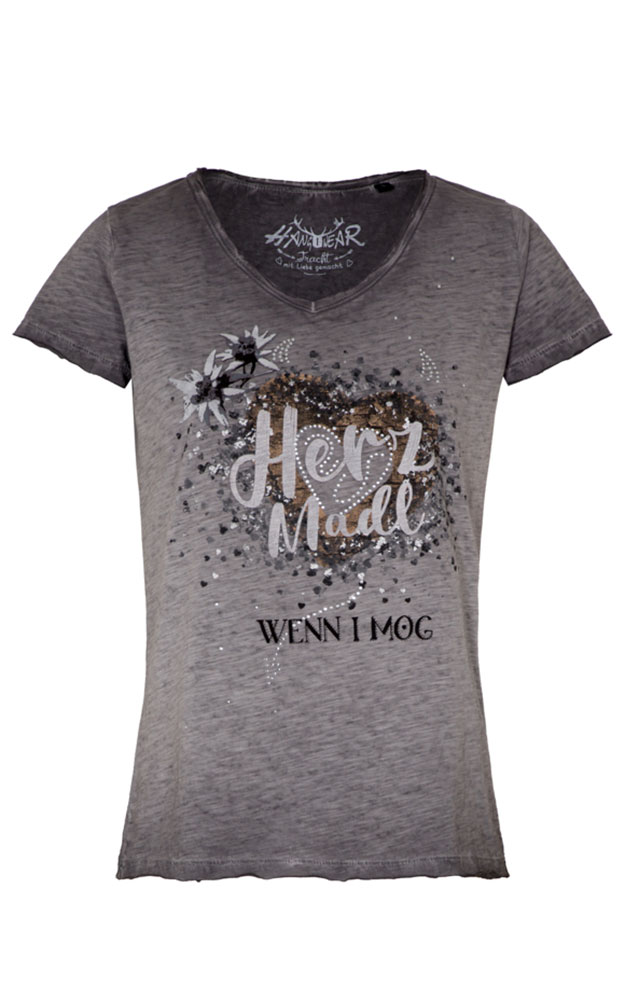 Damen-Shirt Herz Madl, grau