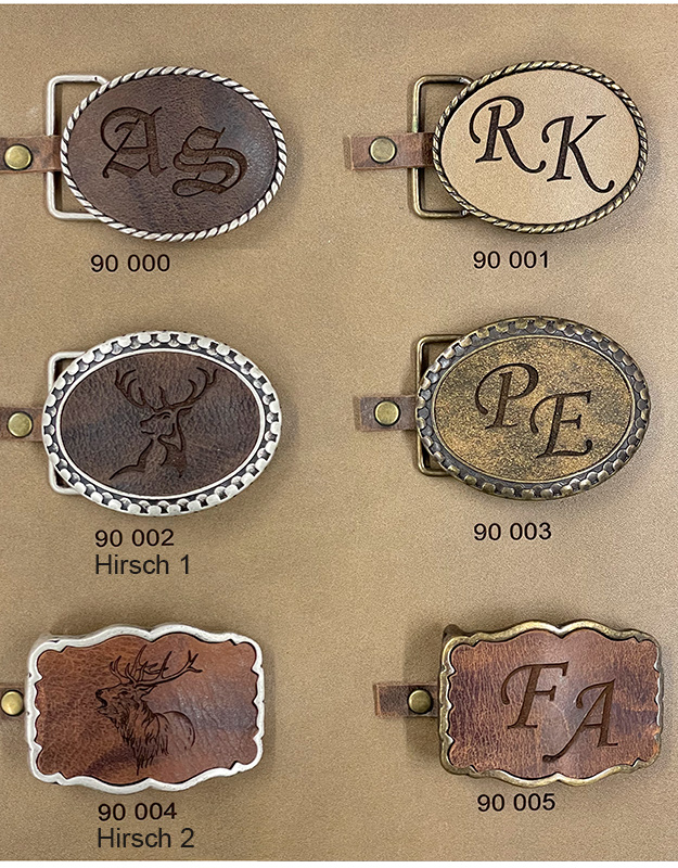 Herrengürtel Initialen Lederinlay