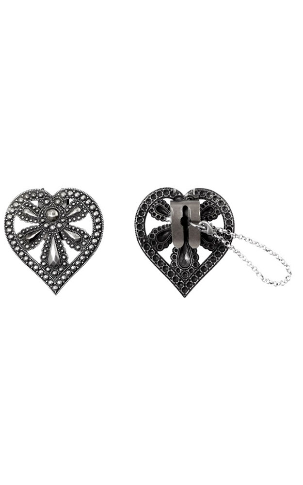 Schürzenclip Nr. 184, Herz altsilber