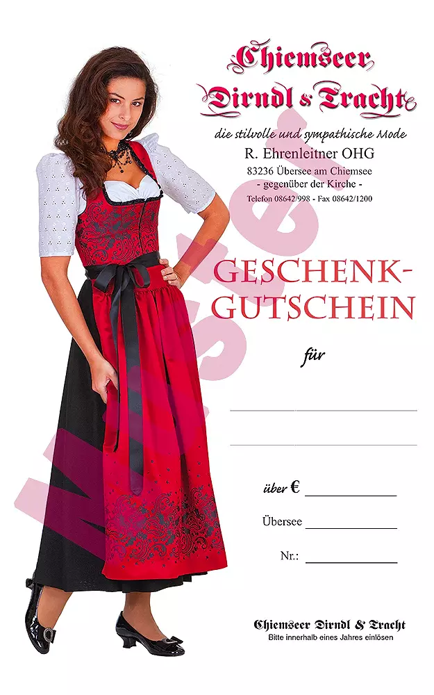 Geschenkgutschein Damen - Zustellung per Post