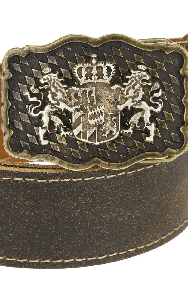 Gürtel 04074 Löwen silber, braun