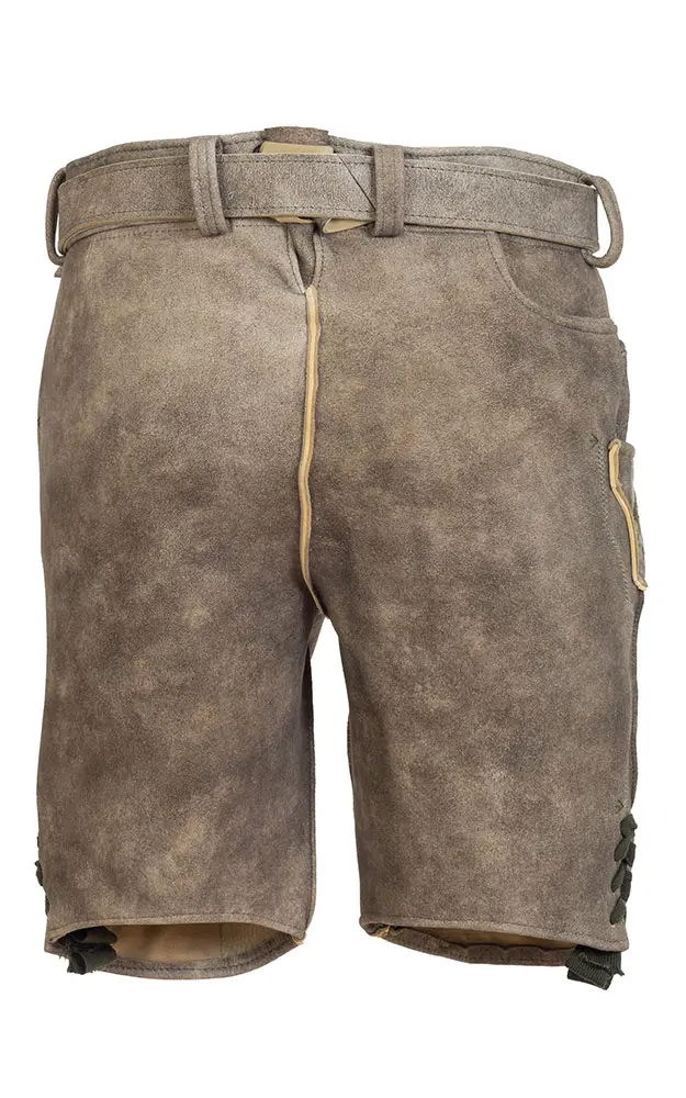 Hirschlederhose Spitzbua mit Gürtel, sand antik