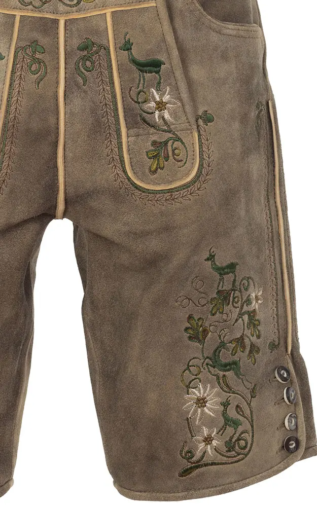 Lederhose 7562 mit Gürtel, beige