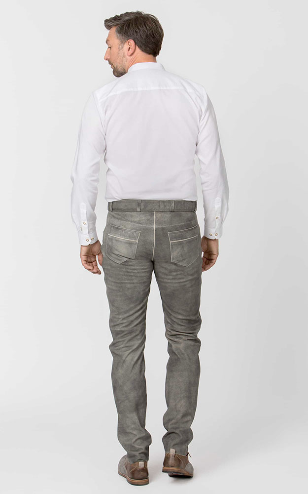Lederhose Marlon mit Gürtel, stein gespeckt