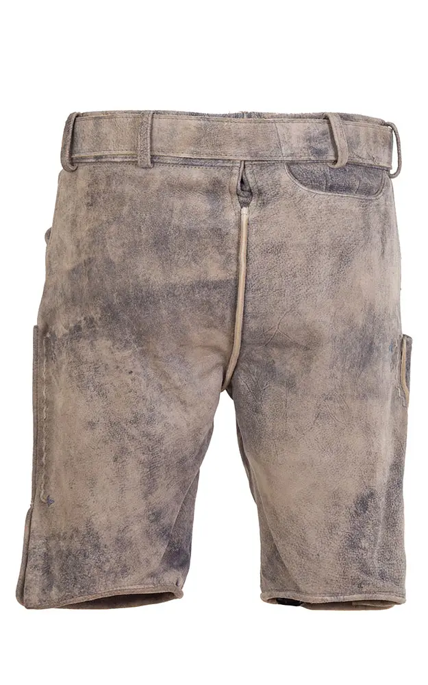 Lederhose Jonas mit Gürtel, Asche antik