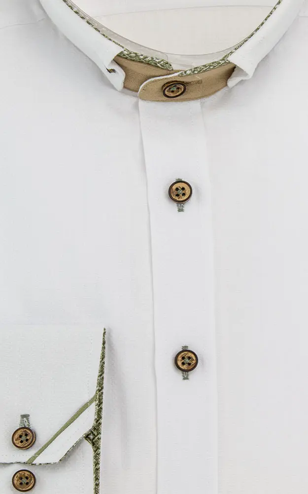 Hemd 3042, weiß/grün SK - Slim fit