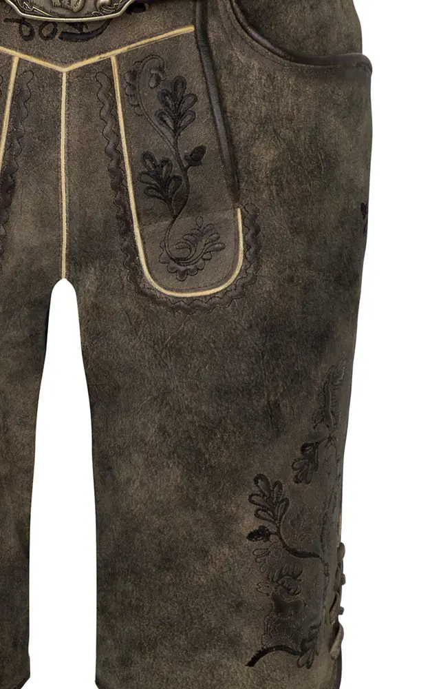 Lederhose Archibald mit Gürtel, caribo