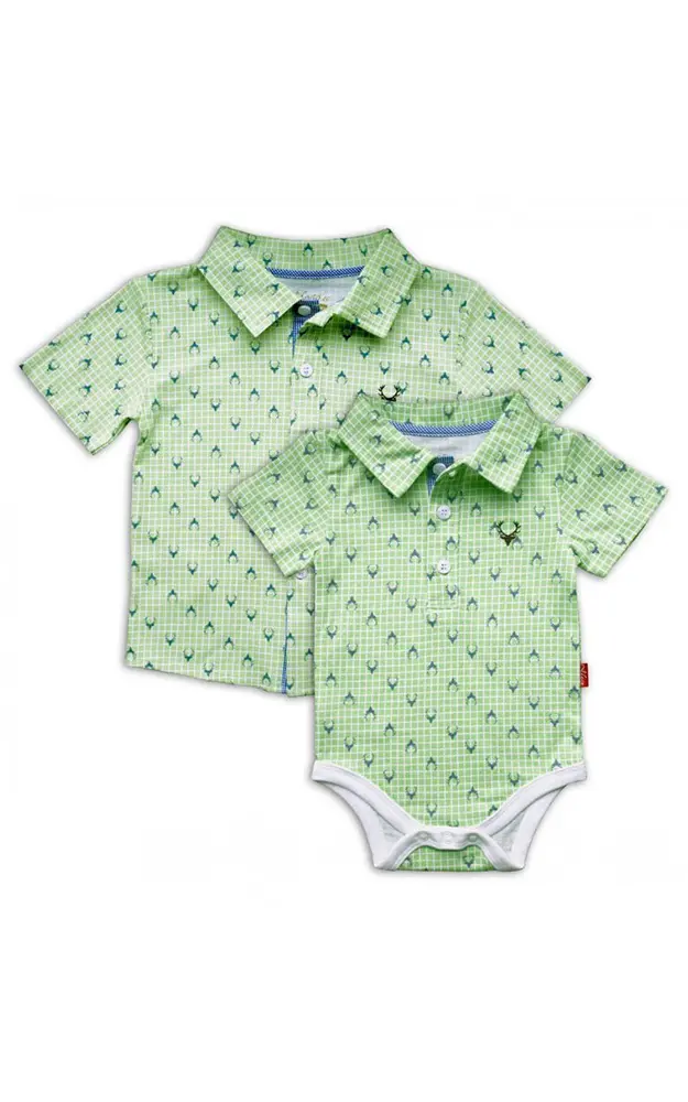 Baby-Body Livrio kurzarm, grün