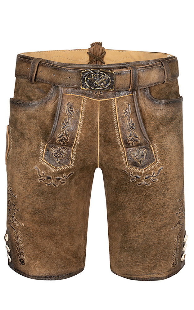 Lederhose Loisach mit Gürtel, gerste urig