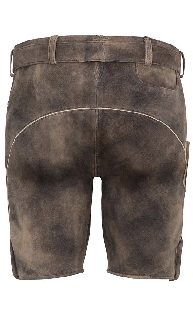 Lederhose Pinzgau mit Gürtel, marone