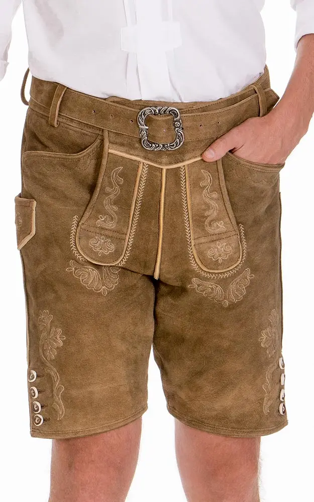 Lederhosen-SET Heinz Kurze mit Gürtel, reh