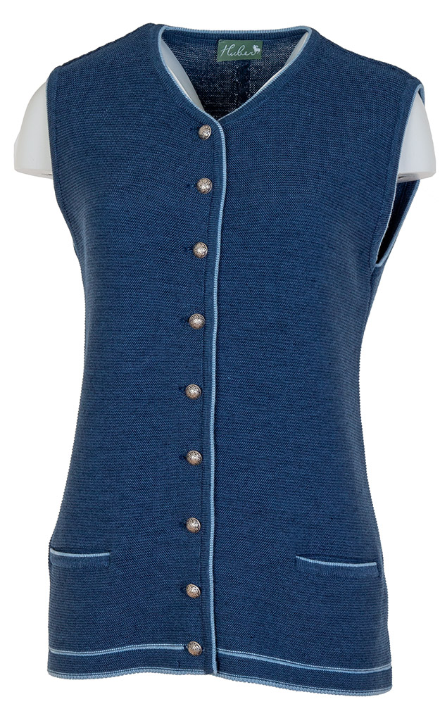 Strickweste Pana, jeansblau/hellblau
