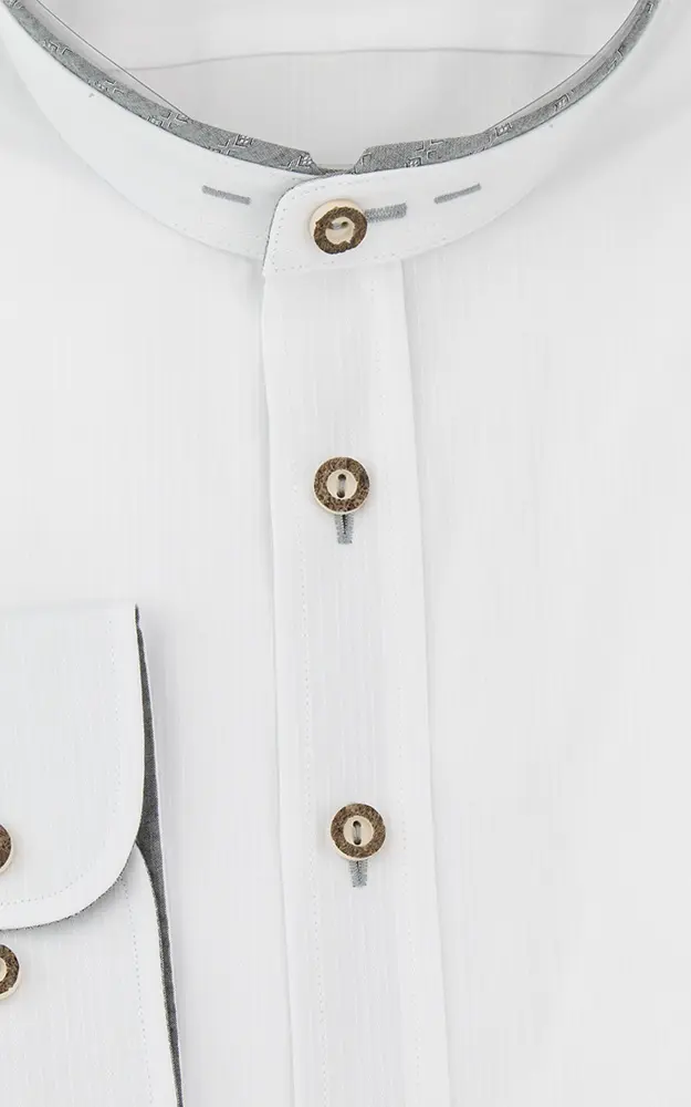 Hemd Pilsensee, weiß/grau - Tailored fit