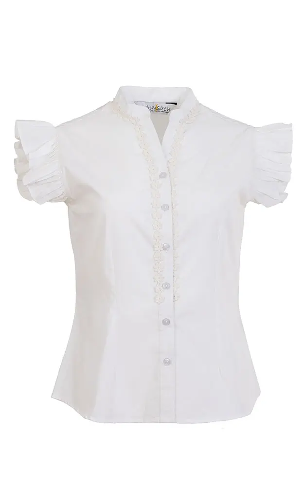 Trachtenbluse 49, weiß