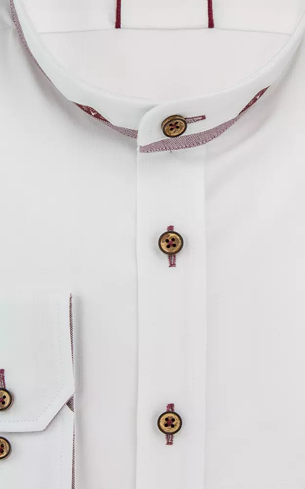 Hemd 3112, weiß/rot SK - Slim fit