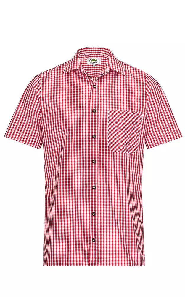 Hemd Cortina #, rot/weiß Kurzarm