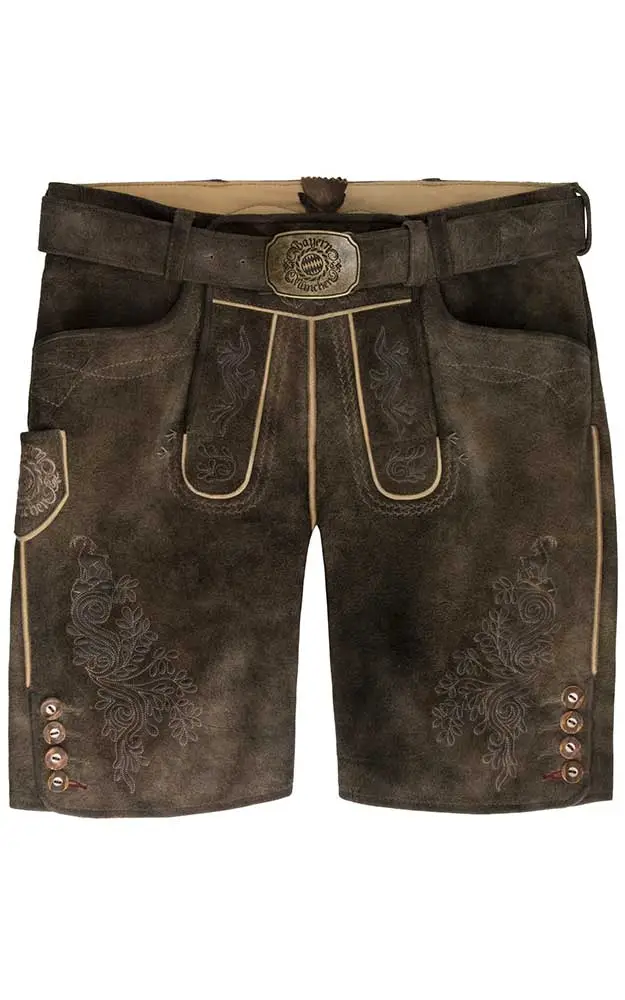 Lederhose Elzach mit Gürtel, vulkan - FC Bayern