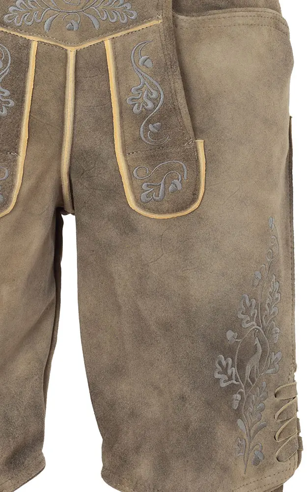 Lederhose Ludwig ohne Träger, inka/silber