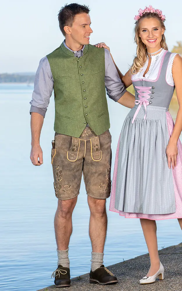 Lederhose Valentin, stein/antik