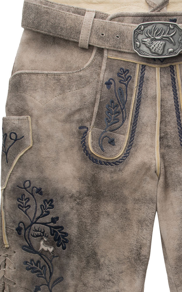 Lederhose Kilian mit Gürtel, oxford