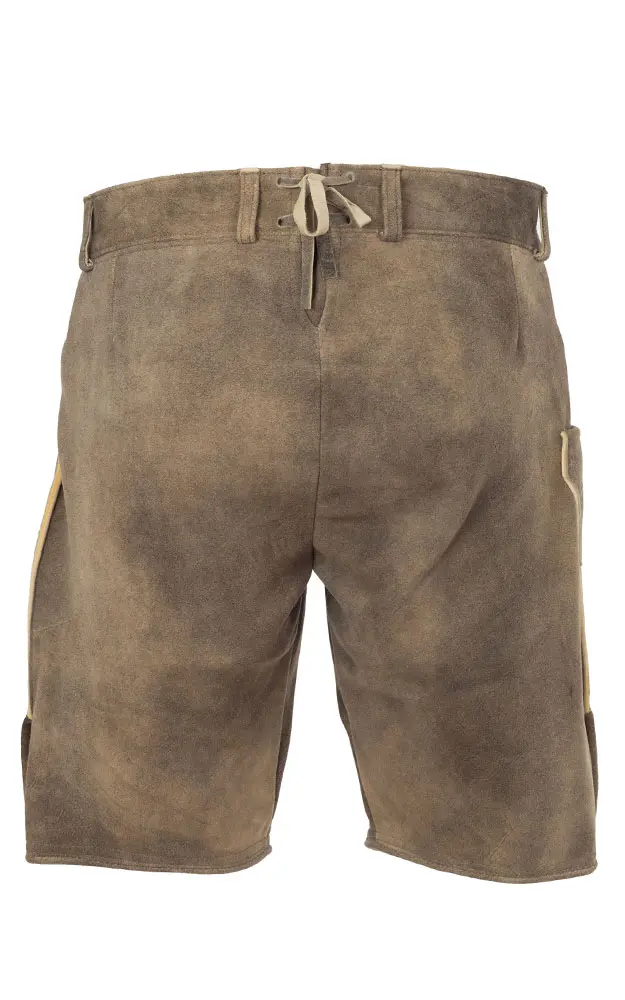 Lederhose Wildleben ohne Träger, beige/oliv