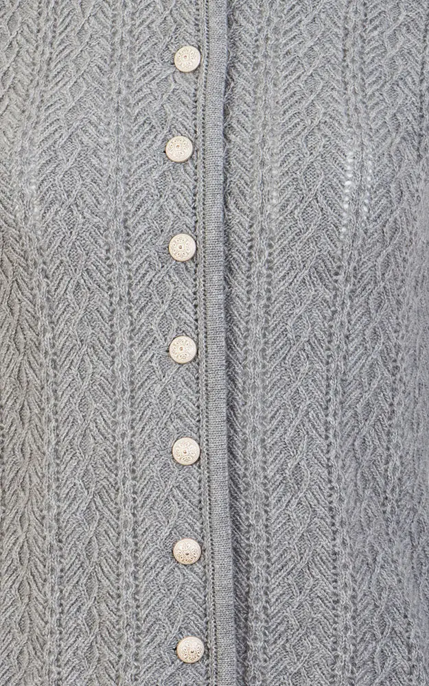 Strickjacke Huberin 4, mittelgrau