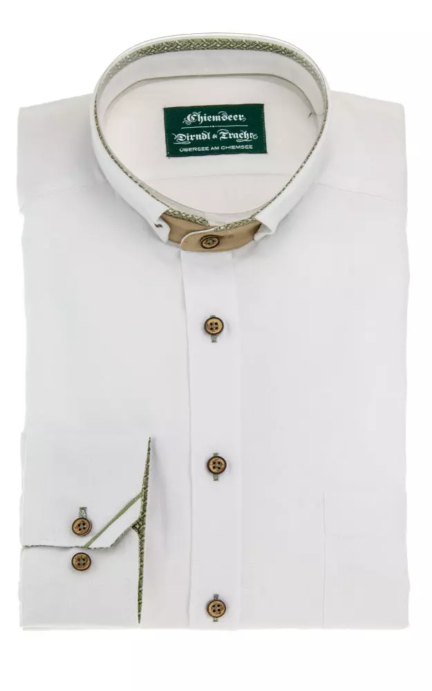 Hemd 3042, weiß/grün SK - Slim fit