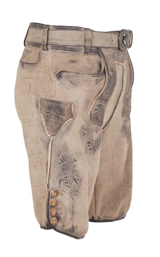 Lederhose Stocksee mit Gürtel, sand kernig
