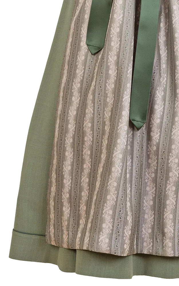 Blusendirndl Wiestal Samt grün, mit Schürze