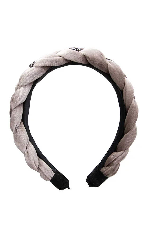 Samt-Haarreif, taupe