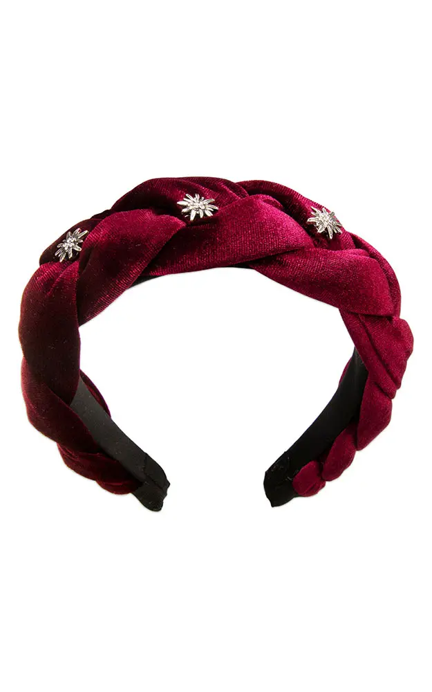 Samt-Haarreif, weinrot