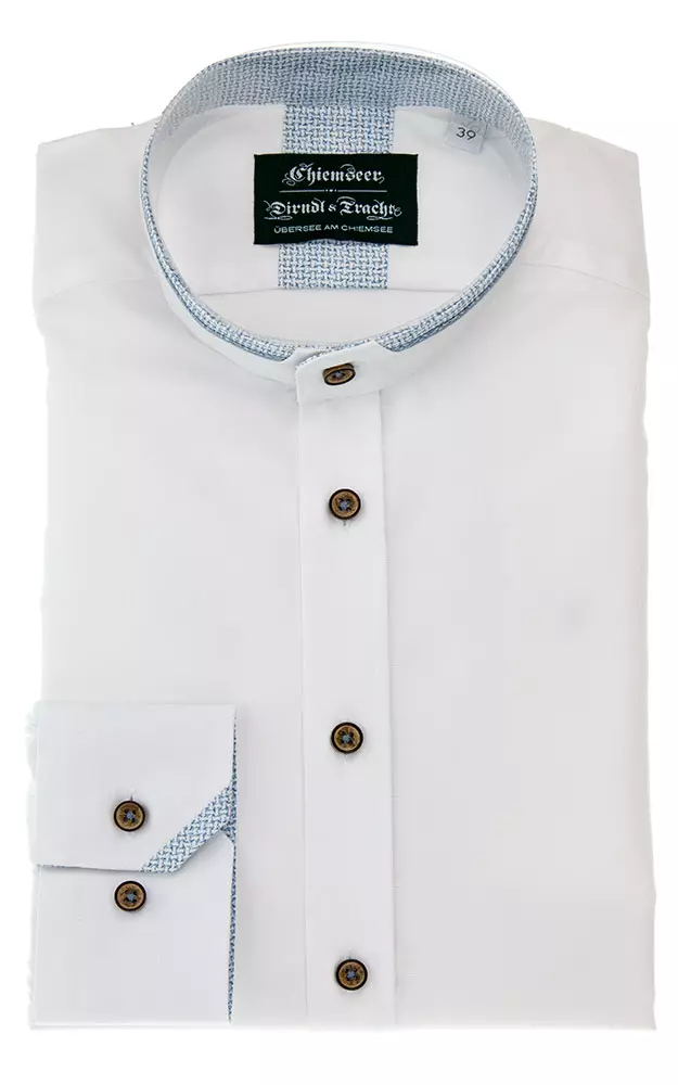 Hemd 3012, weiß/blau SK - Slim fit