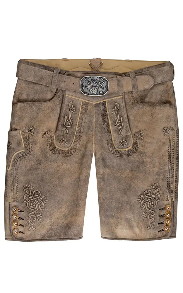 Lederhose Erno mit Gürtel, braun