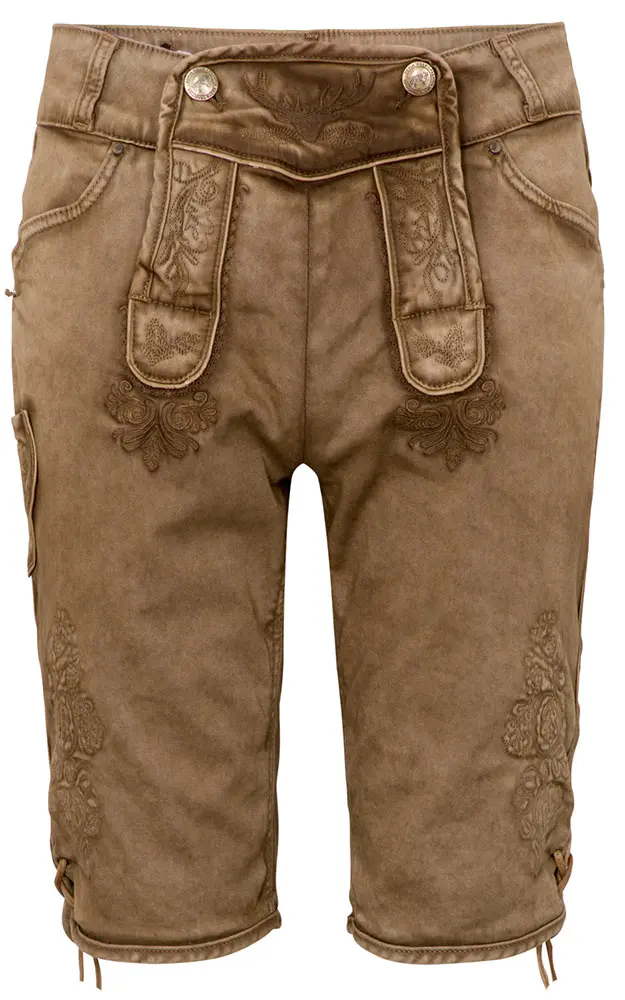 Stofflederhose Trachtenjeans , schlamm