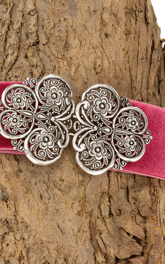 Gürtel Gummisamt Koppel, altrosa