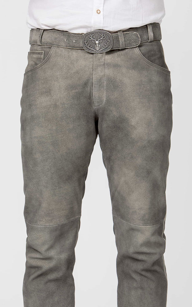 Lederhose Marlon mit Gürtel, stein gespeckt