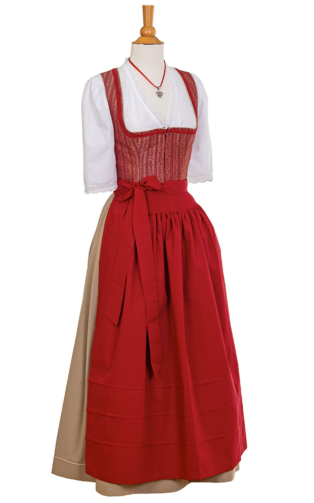 Blusendirndl Hartsee /E rot/natur, ohne Schürze