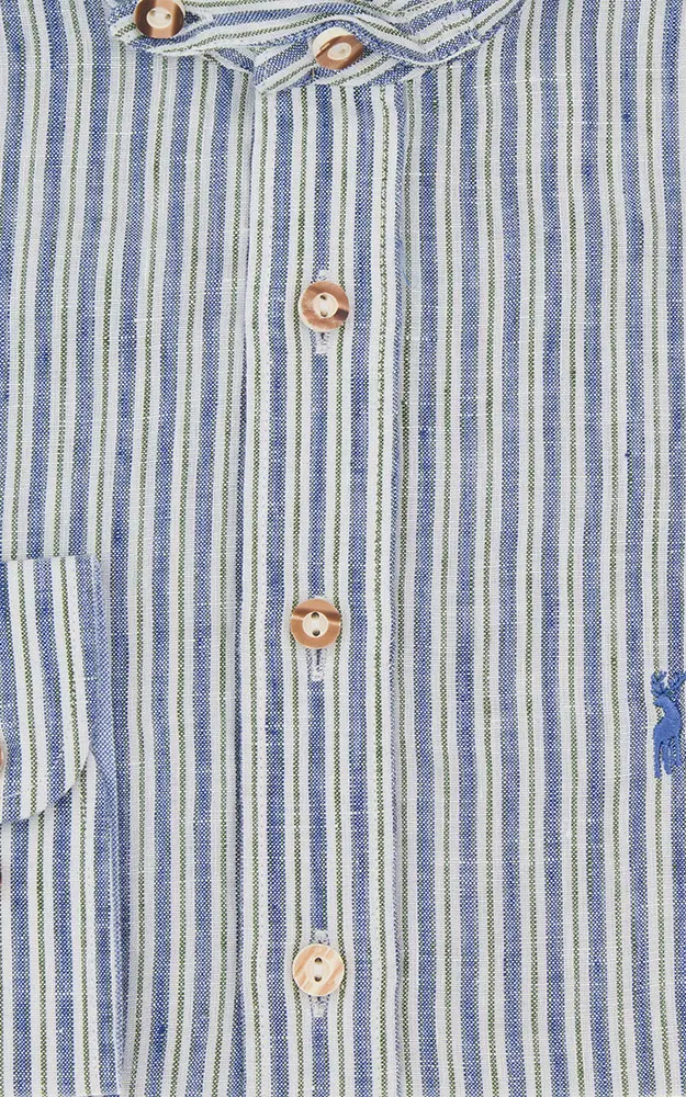 Hemd HE 900 SK, blau/grün gestreift - Slim fit
